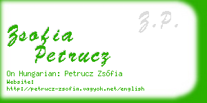 zsofia petrucz business card