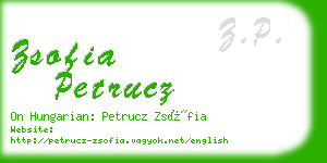 zsofia petrucz business card